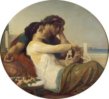 Alexandre  Cabanel Aglaida and Boniface oil painting picture